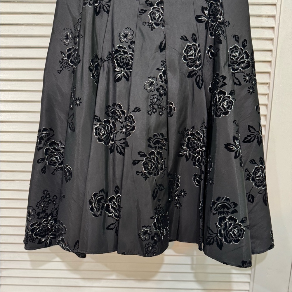 Collection B Black Floral A-Line Skirt